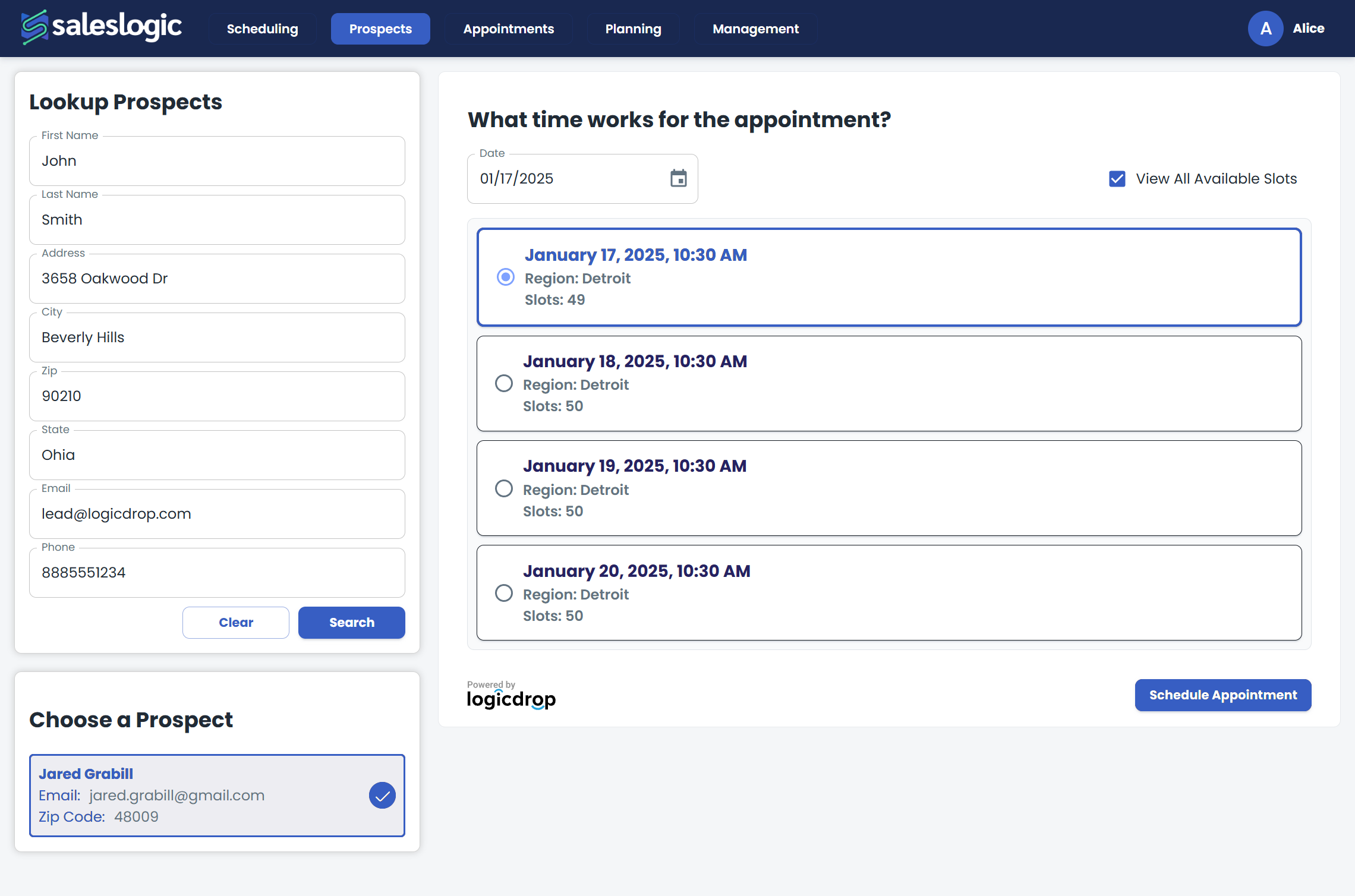 Dynamic Scheduling Widgets
